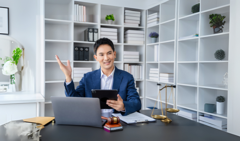 a man doing paperwork image